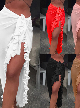 2020cubierta femenina Chiffon Wrap falda playa Bikini