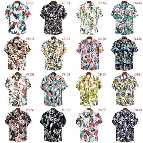 Short-sleeved printed shirts for men's wear in large siz