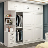 衣柜家用卧室简易组装 大衣柜出租房用实木加深简约现代经济型衣橱