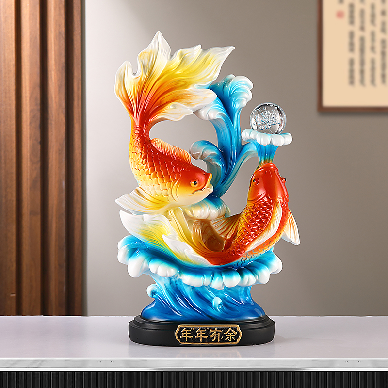 沛纳丽鱼跃龙门摆件年年有余