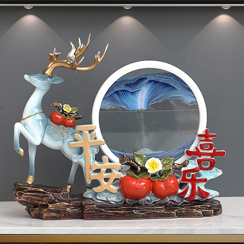 沛纳丽流沙画沙漏招财鹿摆件高档家居客厅电视柜办公室桌装饰品,家居饰品,桌面摆件,淘宝优惠券,粉丝福利购,淘宝优惠卷