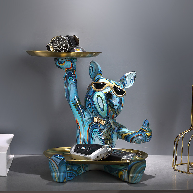 创意彩色潮流狗钥匙收纳摆件玄关桌面托盘鞋柜装饰品乔迁新居礼品,家居饰品,桌面摆件,淘宝优惠券,粉丝福利购,淘宝优惠卷