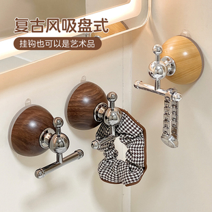 复古中古风吸盘挂钩免打孔玄关门后挂衣钩卫生间强力承重浴室粘钩