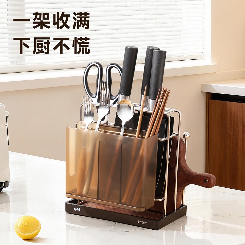 桌面筷子笼刀架厨房用置物架收纳架刀具砧板拆卸沥水盘台面多功能