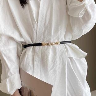 腰带配饰高级感端精致洋装小香风独特漂亮掐韩系收腰皮带腰链潮