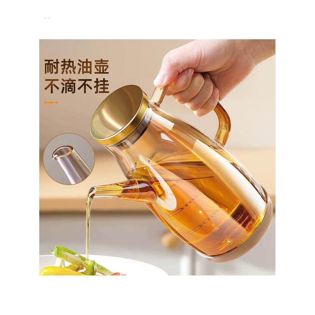 玻璃油壶厨房家用不挂油酱油醋调料瓶大容量油防漏油壸装油容器