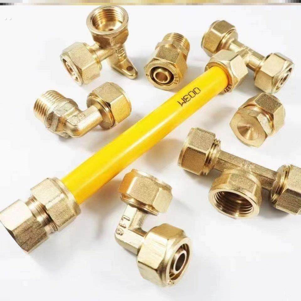 日丰铝塑管铜接头 4分直接弯通三通 四分铜管件 太阳能热水器配件