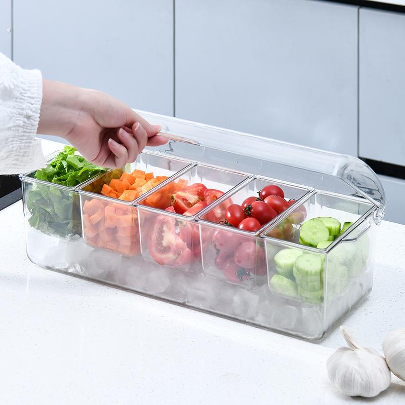 果蔬保鲜盒食品级超大容量保鲜盒分格家用冰箱冰块保鲜水果密封盒