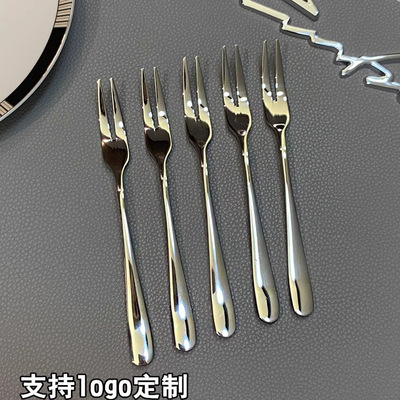 水果叉不锈钢304套装迷你家用儿童插轻奢餐具商用甜品蛋糕小签子