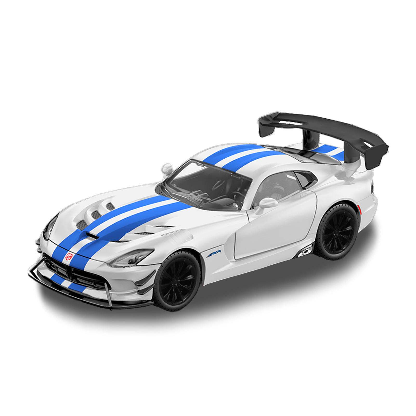 新款 (哇噢定制)1:24道奇蝰蛇合金模型音效赛车男孩玩具