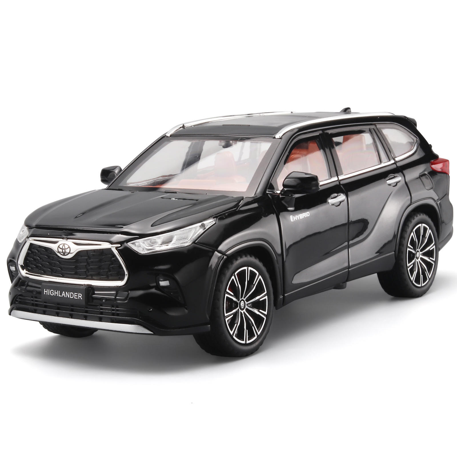 新款 1:24汉兰达SUV合金声光可开门仿真越野汽车模型男孩礼物