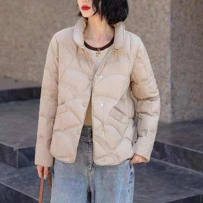 秋冬羽绒服女冬季短款轻薄立领时尚洋气高端爆款白鸭绒外套潮中等
