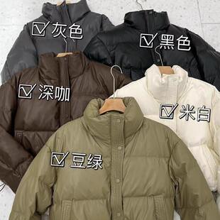 新款秋冬免洗pu皮羽绒服女短款加厚立领面包服小个子肯豆外套