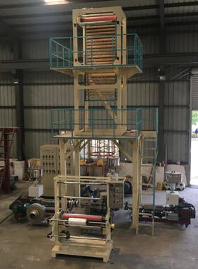 1200mm三层共挤旋转模头吹膜机|塑料薄膜吹膜机