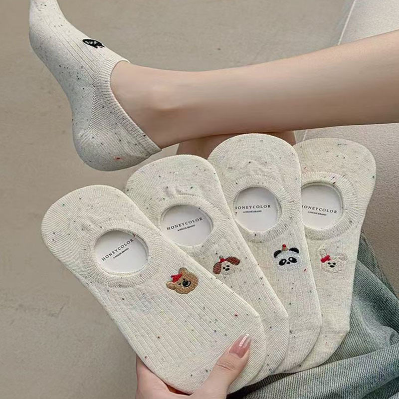 点子纱袜子女船袜夏季薄款不掉跟防滑可爱卡通ins隐形袜浅口短袜,女士内衣/男士内衣/家居服,船袜,淘宝优惠券,粉丝福利购,淘宝优惠卷