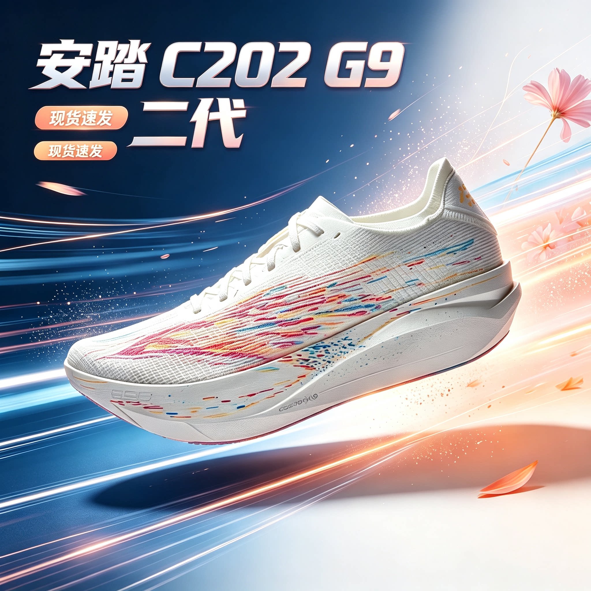 安踏C202 G9二代碳板竞速马拉松专业轻便跑鞋运动鞋图片