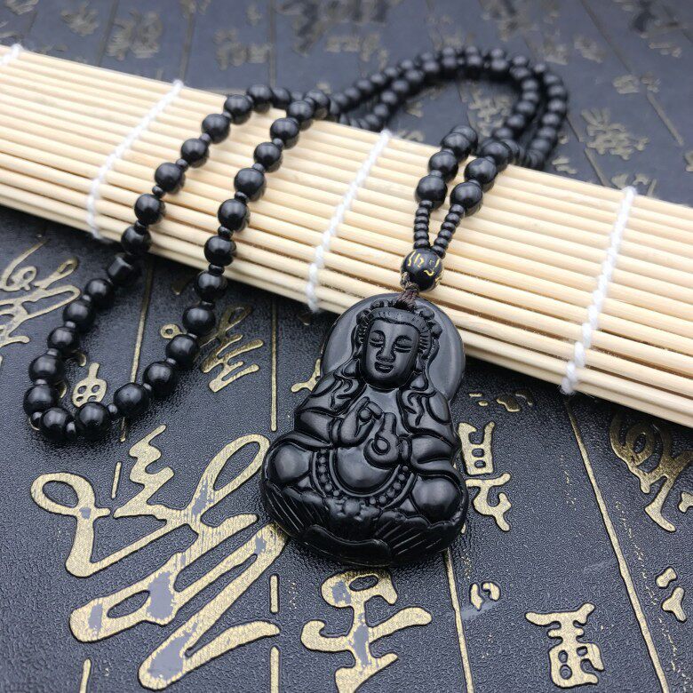 黑曜石十二生肖守护神吊坠