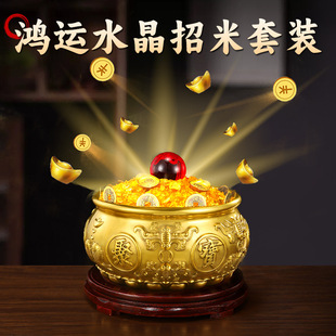 聚宝盆摆件招财聚财纯铜家用存钱罐客厅店铺开业礼品八方来财生h