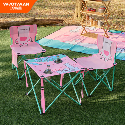 沃特曼猫咪桌椅三件套快速收纳