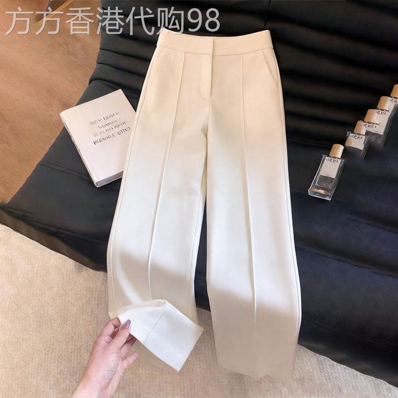 白色西装裤女2026春季新款高腰显瘦时尚极简风洋气休闲百搭阔腿裤