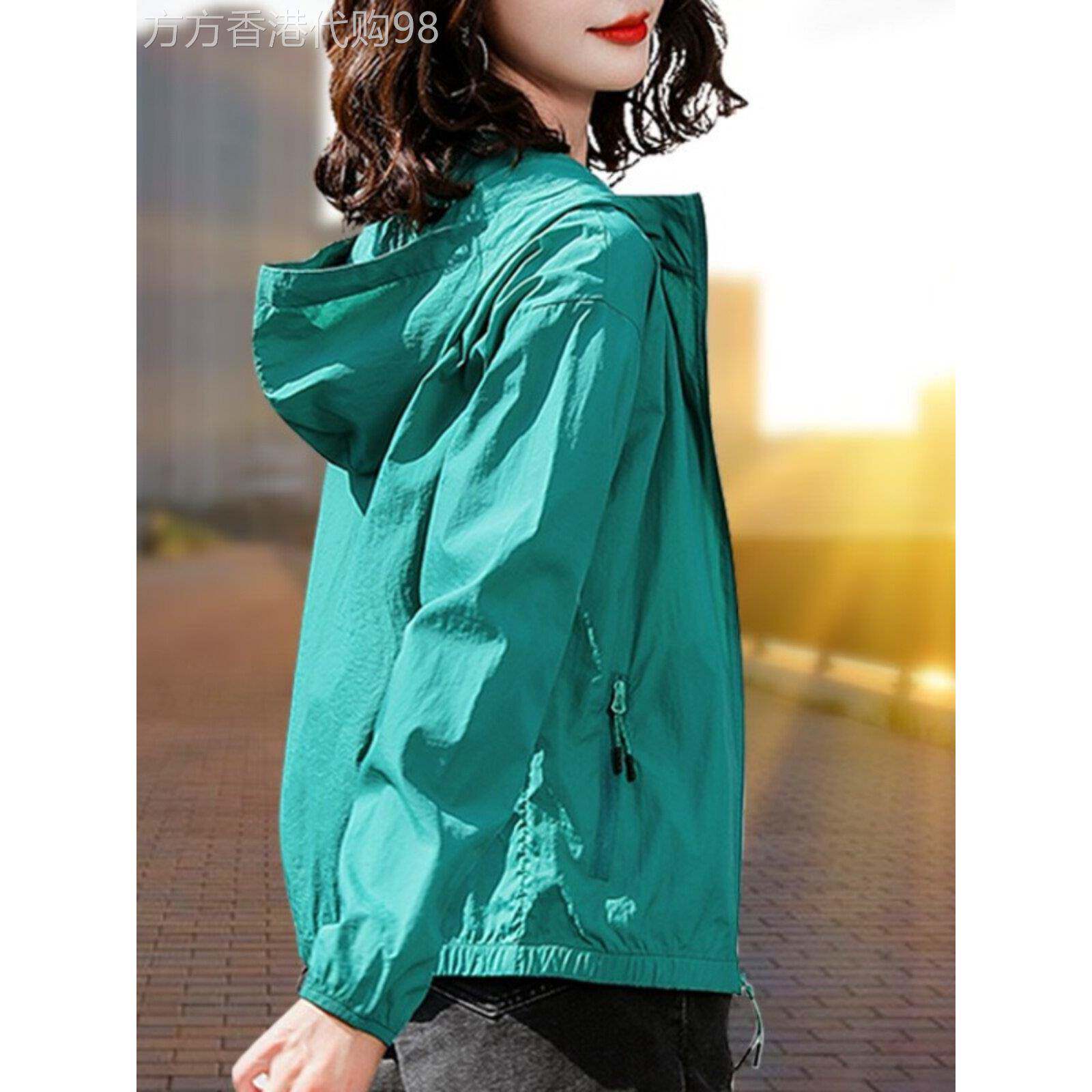 时尚冰丝防晒衣女2025年夏季新款凉感透气速干连帽轻薄防晒服外套
