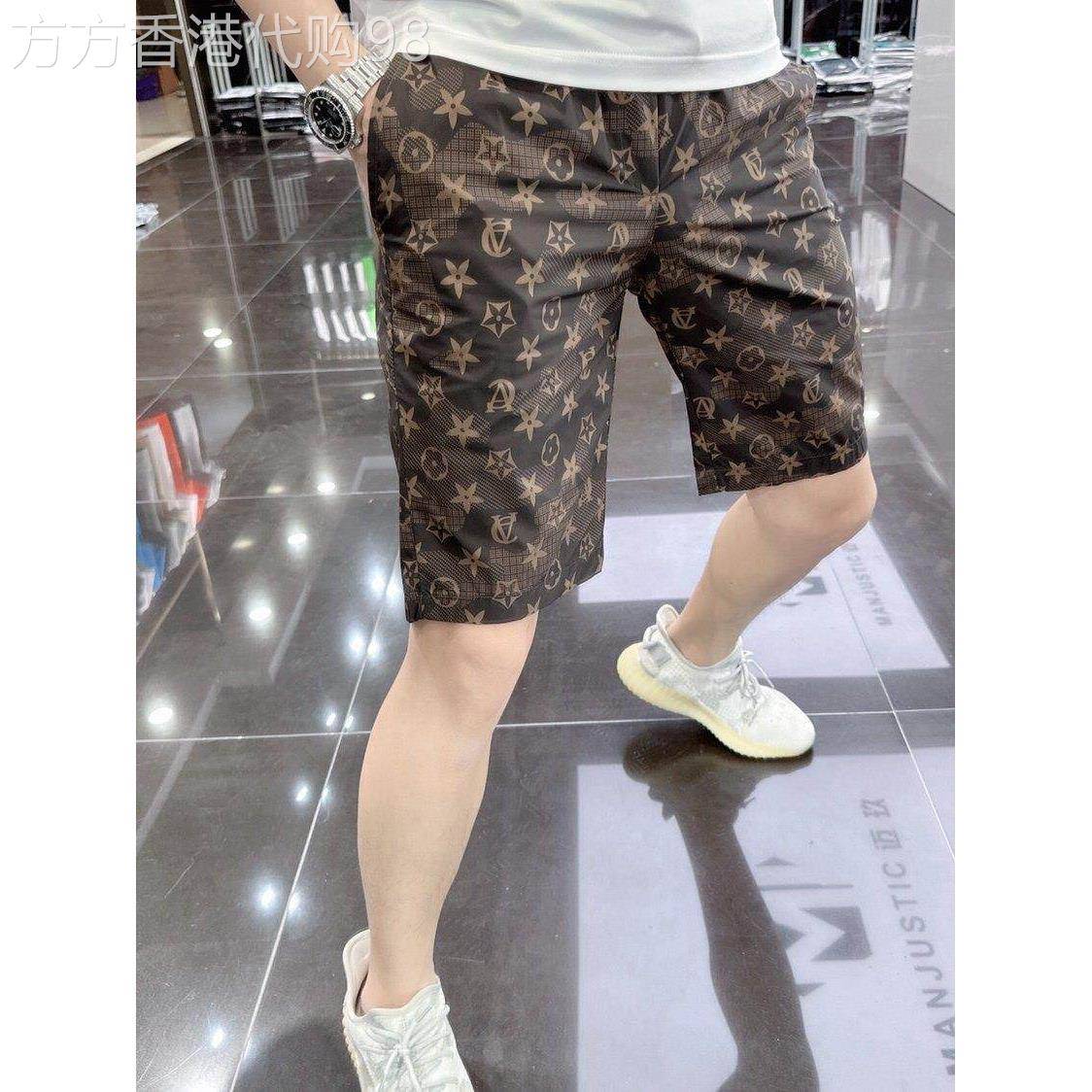 美式潮牌时尚印花短裤男士2026新品五分裤夏季薄款潮流休闲沙滩裤