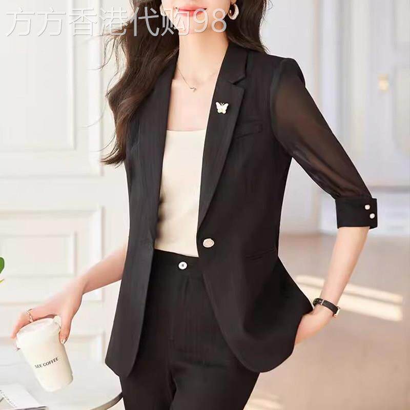 女士西装外套春夏新款七分袖休闲小西服套装早秋职业正装工作服