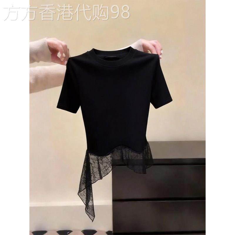 小个子辣妹不规则短袖t恤女2026夏季穿搭高级设计感小众显瘦上衣
