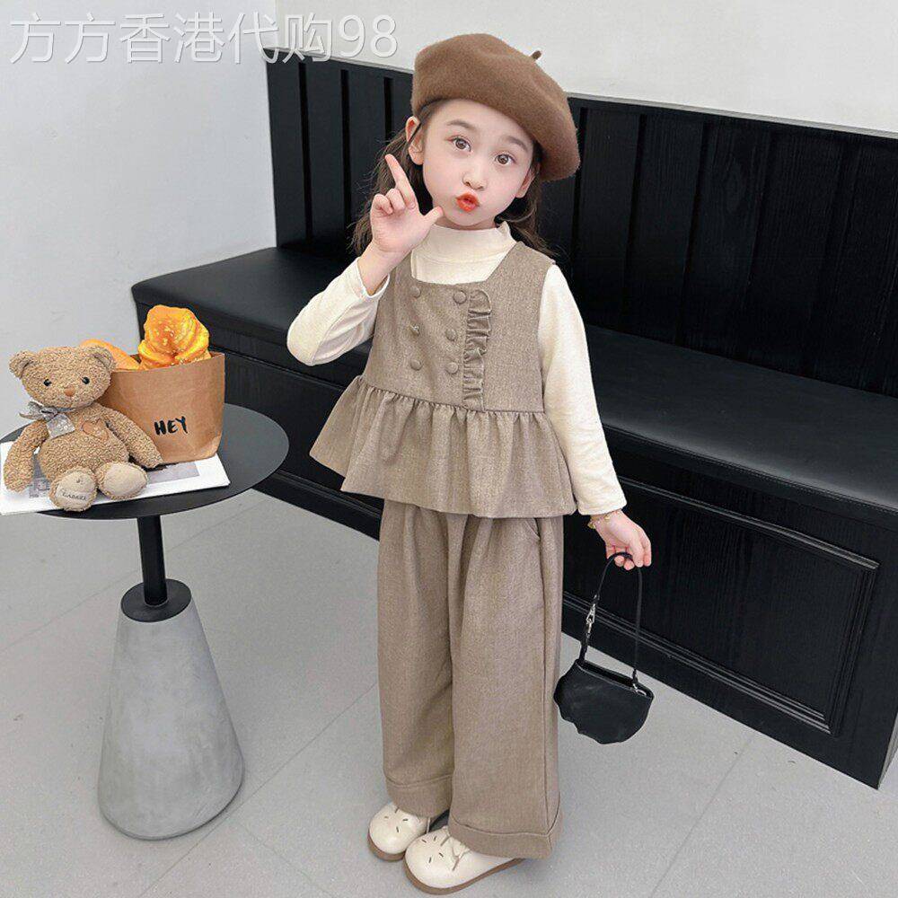 DGKP女童春秋季韩版小女孩套装2026新款儿童洋派时髦女宝宝三件套