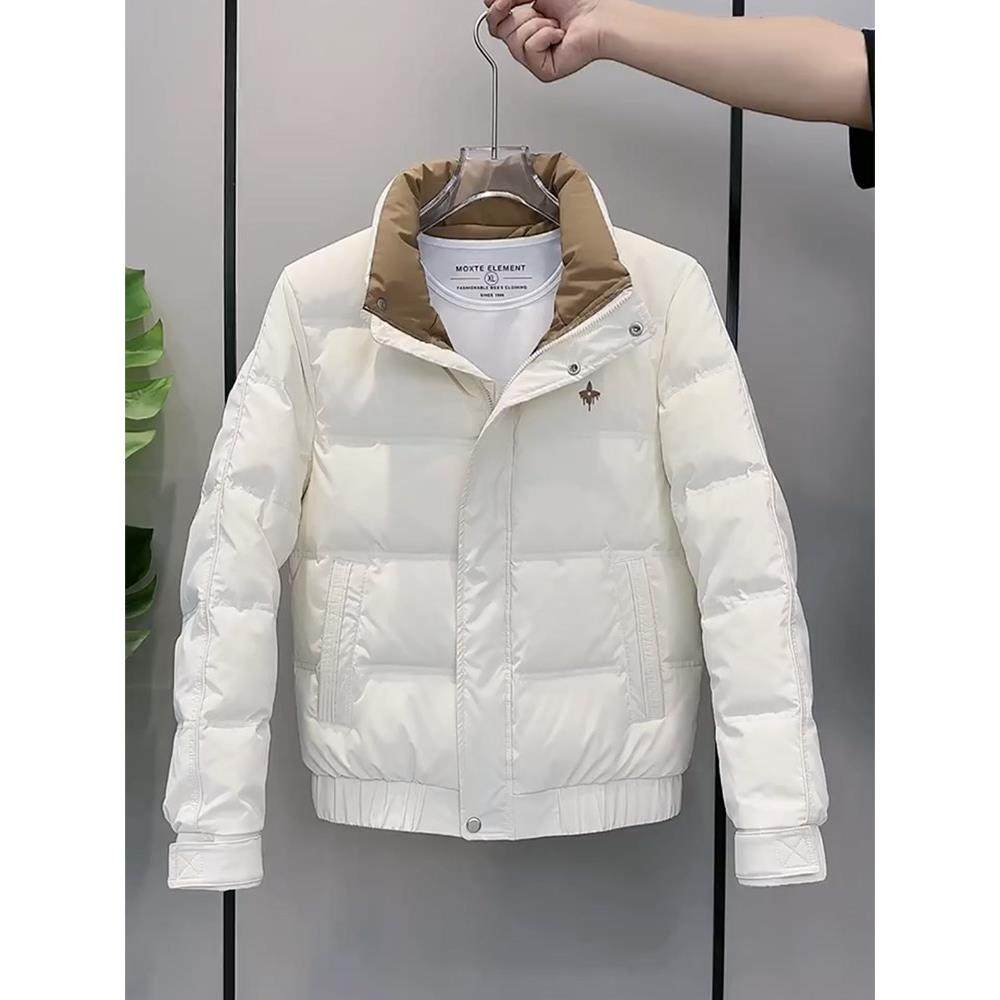 冬季潮牌短款羽绒服男立领加厚流行保暖休闲外套潮流韩版修身上衣
