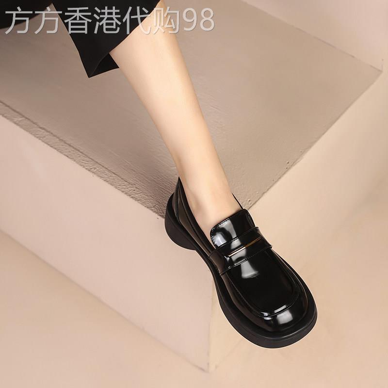 真皮英伦风小皮鞋女2025年新款女鞋子百搭厚底乐福鞋软底舒适单鞋