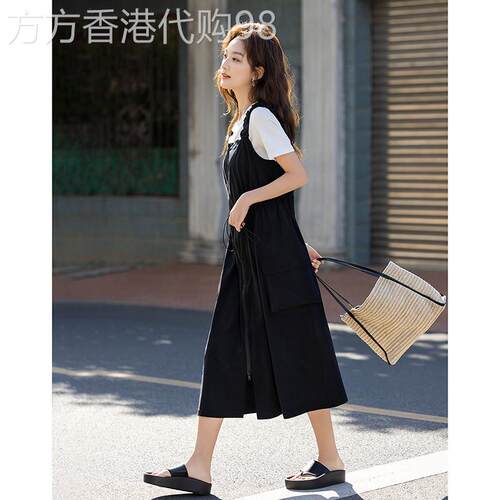 德玛纳户外防晒速干连衣裙女26夏季新款宽松时尚休闲中长款背带裙