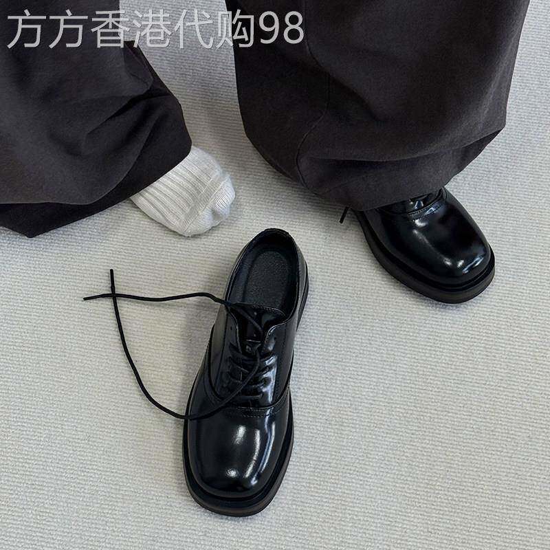 cleanfit德比鞋方头皮鞋2025秋情侣黑色公务鞋商务正装休闲乐福鞋