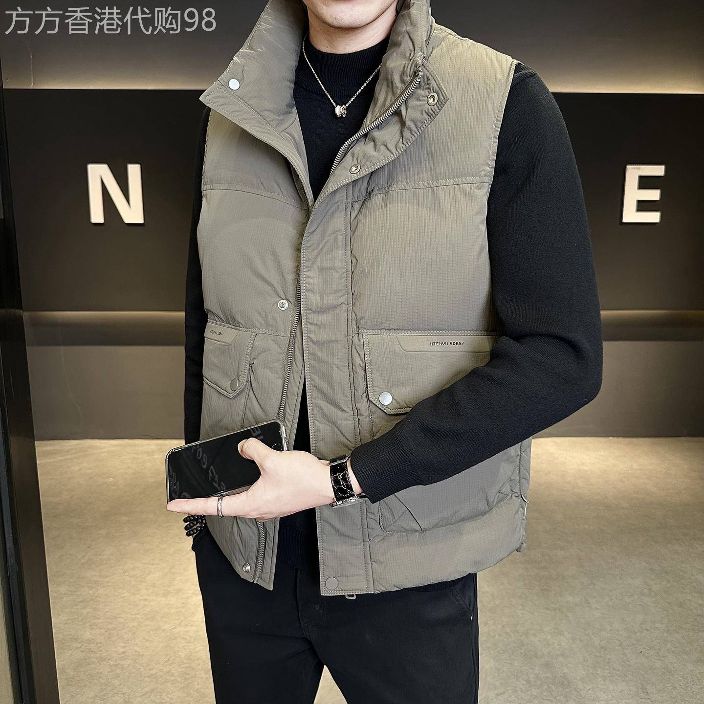米兰『时尚设计风』!新品推荐!短款立领羽绒马甲男无袖坎肩外套