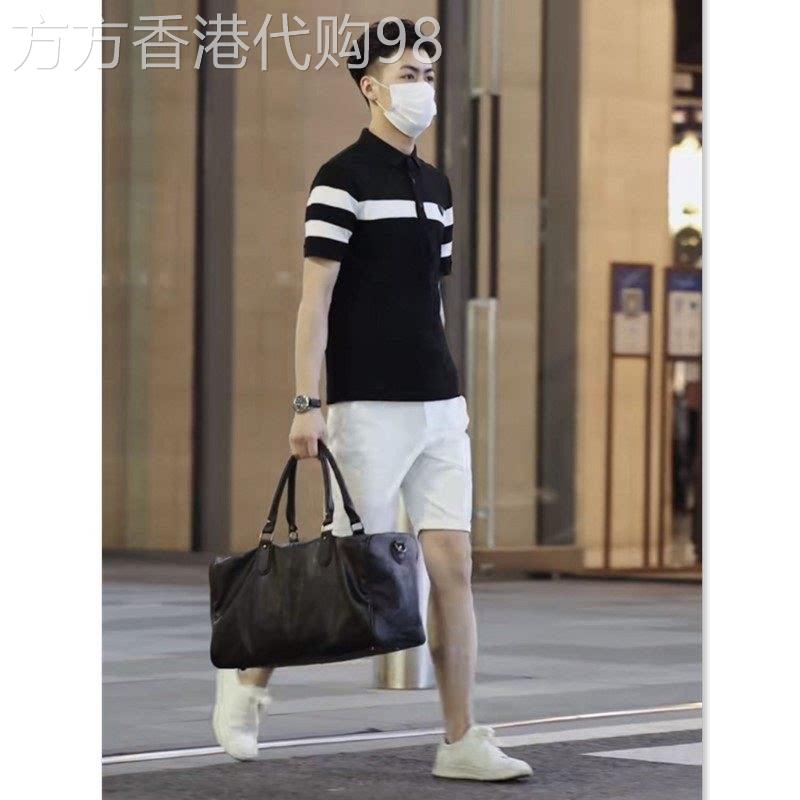 夏季新款穿搭撞色POLO衫男士短袖T恤条纹成熟稳重翻领休闲上衣服
