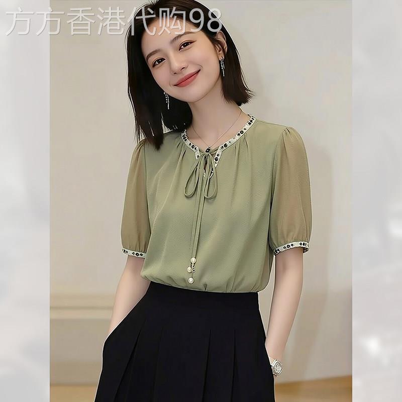 轻熟风法式薄款小清新短袖衬衫女夏季2026年新款时尚洋派上衣衬衫