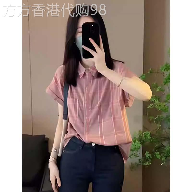 格子衬衫女2026新款夏季翻领格纹衬衣高级感轻奢减龄洋气小衫上衣