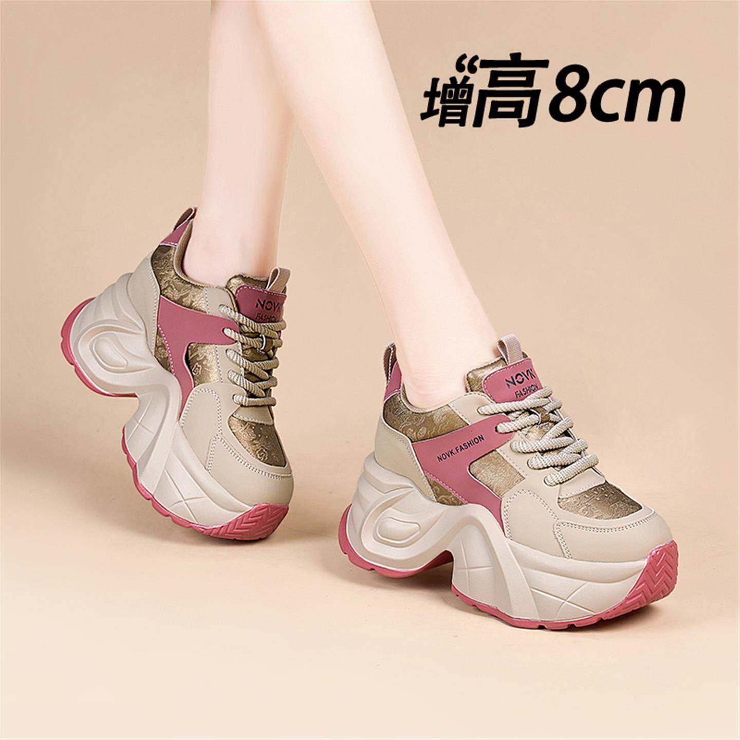 港风真皮轻便软底运动鞋2025秋新款爆款厚底显脚小个子内增高女鞋