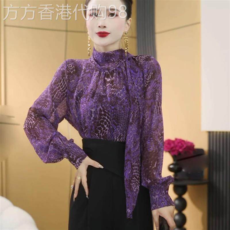 法式设计款飘带拼接长袖衬衫上衣女2026春秋新款百搭显瘦宽松外穿