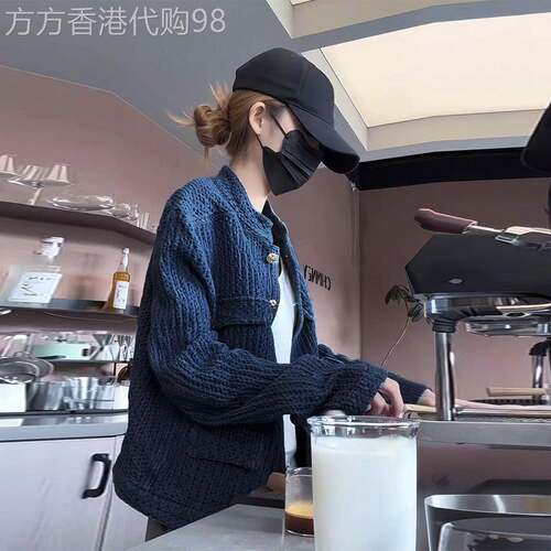 复古蓝色肌理感牛仔外套女2026春季新款设计感小个子立领夹克上衣