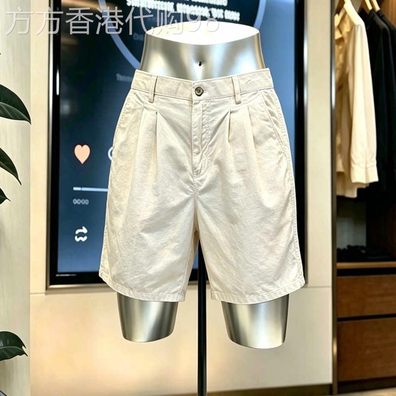 高端男士纯棉薄款西装短裤2026夏季新款纯色外穿直筒休闲五分裤子