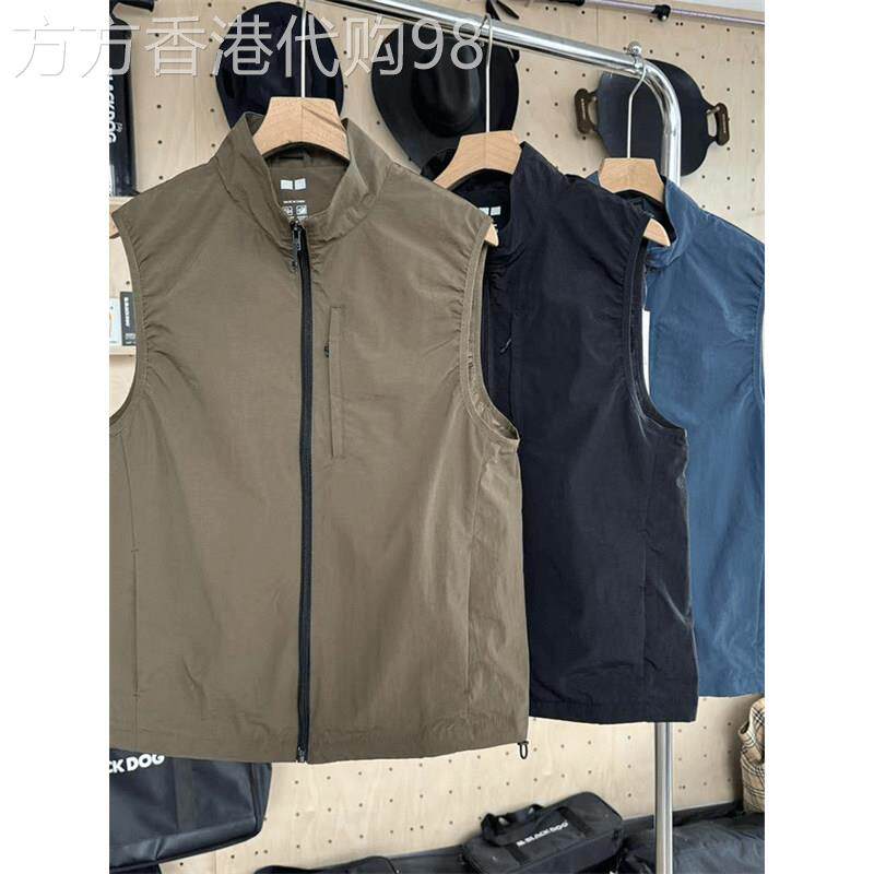 轻奢2026春季防风纯色休闲背心马甲男女同款拉链机能风运动马甲