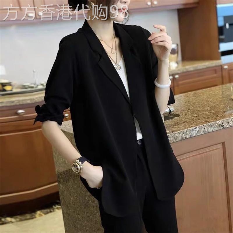 潮牌胖mm大码夏季韩版薄款西装外套女宽松显瘦防晒西服上衣200斤
