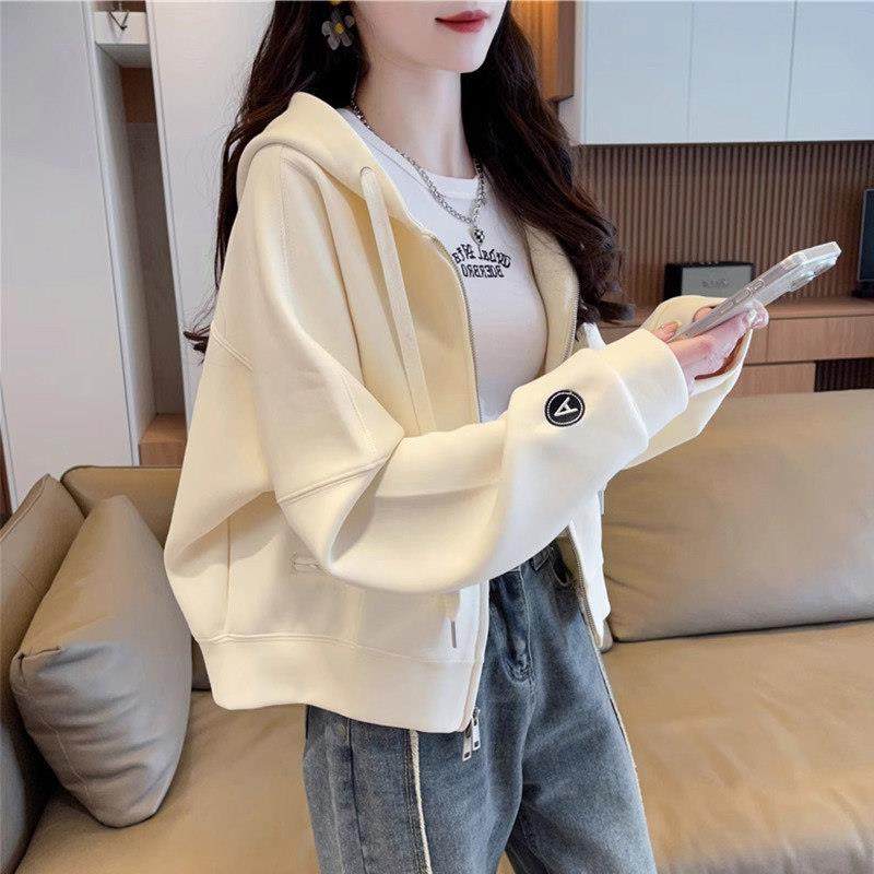 卫衣外套女春秋季薄款2025新款宽松慵懒风时尚洋气小个子开衫上衣