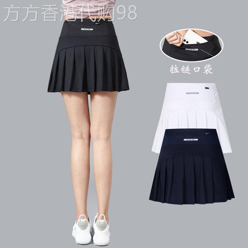 韩国2026新款网球羽毛球服半身百褶裙子女夏季跑步运动假两件短裙