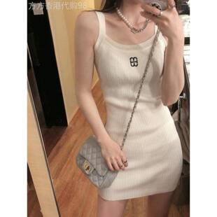 采购产品针织吊带连衣裙的妇女，春天和秋天欧洲背心连衣裙，法国