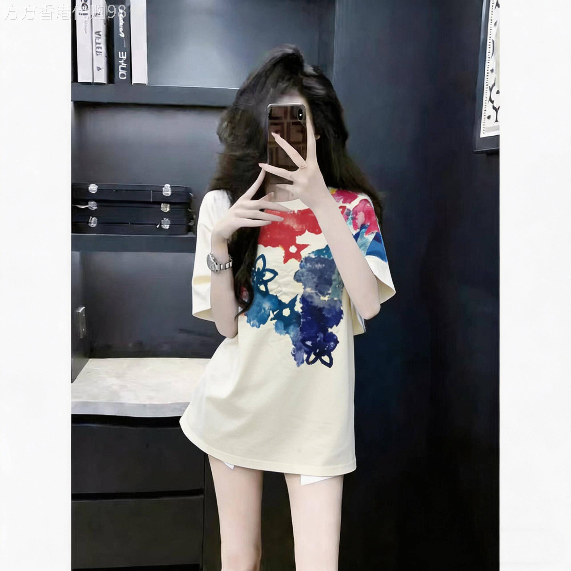 短袖女t恤夏季新款薄款中长版今年流行的超好看独特设计打底上衣