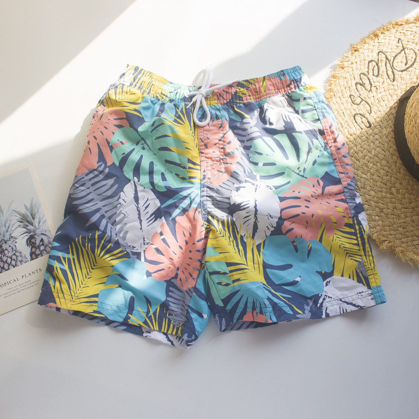 男童游泳裤宽松温泉速干可下水防尴尬海边情侣内衬Printed fabric