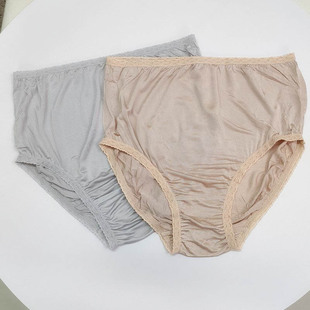 女中老年真丝针织超高腰大码肥肥裤纯桑蚕丝深裆宽松妈妈肥短裤