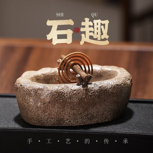 手工仿古紫砂盘香炉檀香艾草香炉